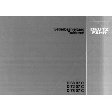Deutz D6807 C - D7207 C - D7807 C Operators Manual